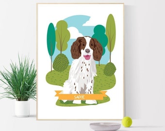 Pet Portrait, Dog portrait, Cat Portrait, Personalised Pet Illustration, Family Christmas Gift, Pet Memorial, Custom Pet Art, Pet Drawing