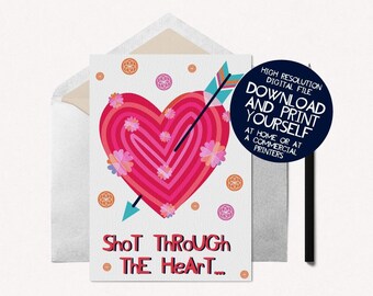 Printable Valentines Card DIY Romantic Heart Message