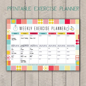 Printable Fitness Organiser, Gym Diary, Weekly Exercise Planner, Printable Habit Tracker, Workout Tracker, image 3