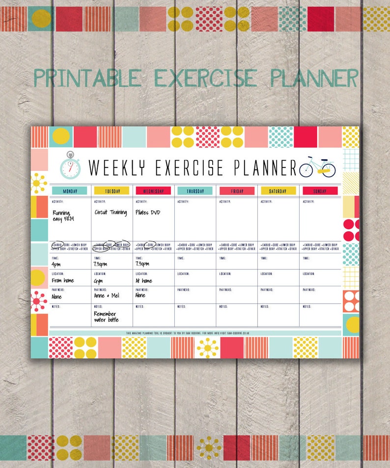 Printable Fitness Organiser, Gym Diary, Weekly Exercise Planner, Printable Habit Tracker, Workout Tracker, image 3