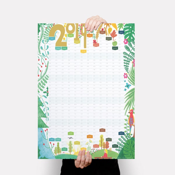 2019 Wall Planner, A2 Planner, Floral Wall Planner, Large Wall Calendar, Modern Wall Planner, Yearly Calendars, Wall Planner, Year Planner