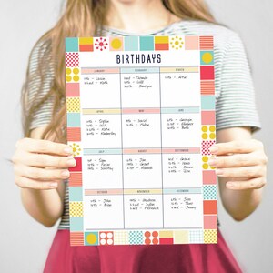 Birthday Calendar, Perpetual Calendar, Birthday Board, Family Calendar, Birthday Planner, Printable Planner, Family Organiser image 8