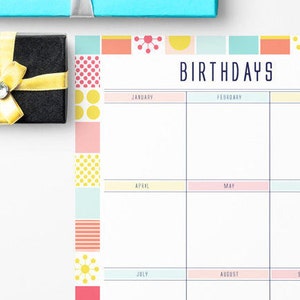 Birthday Calendar, Perpetual Calendar, Birthday Board, Family Calendar, Birthday Planner, Printable Planner, Family Organiser image 10