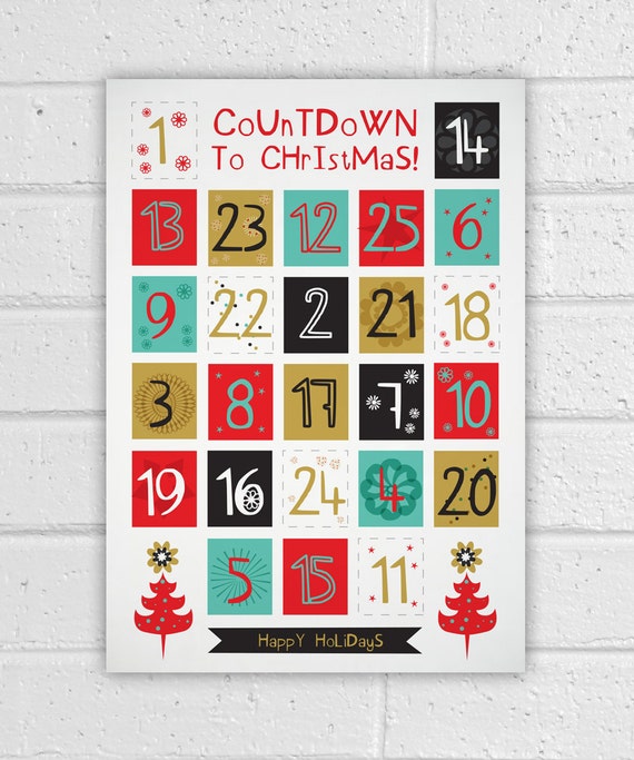 Printable Advent Calendar, DIY Advent Calendar, Christmas Countdown, Christmas  Printable DIY, Modern Advent Calendar Kit - Etsy