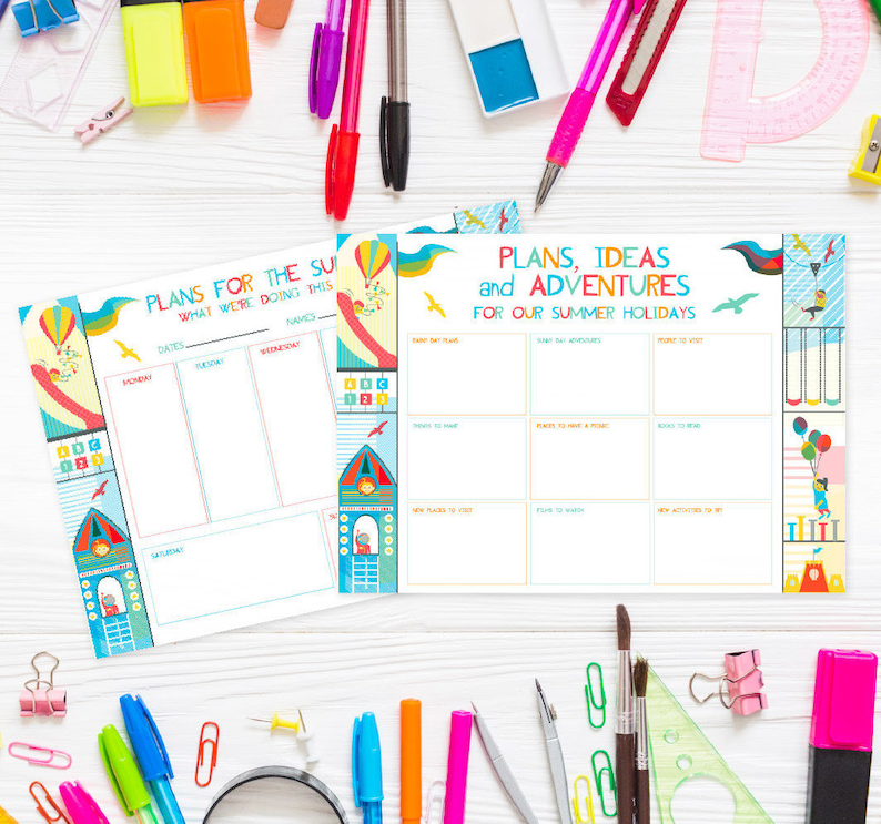 Summer Holiday Planner Printable Planner Kids Planner Etsy Summer holiday planner printable planner kids planner etsy