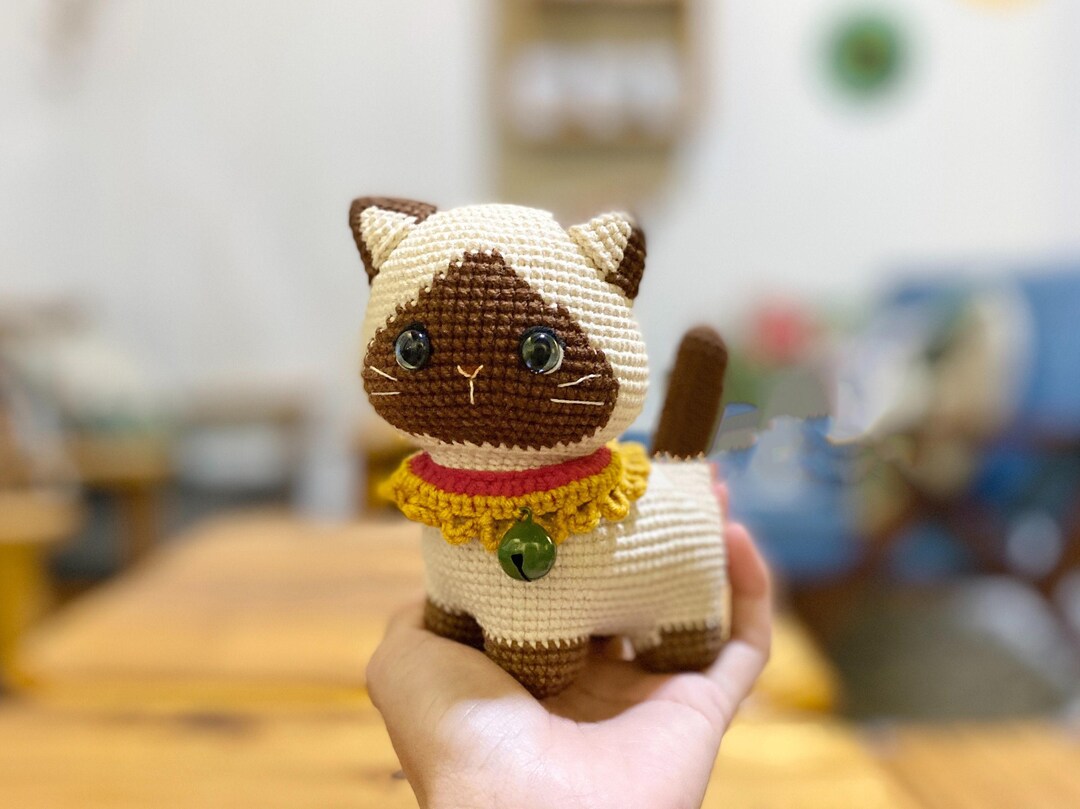 Toby Cat Pattern Crochet Pattern Amigurumi: Toby the Siamese Cat, Cat Pattern, 4 Legged ...