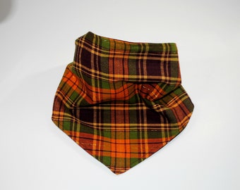 FREE US SHIPPING/ Fall Dog Bandana/ Plaid Dog Bandana/ Puppy Bandana