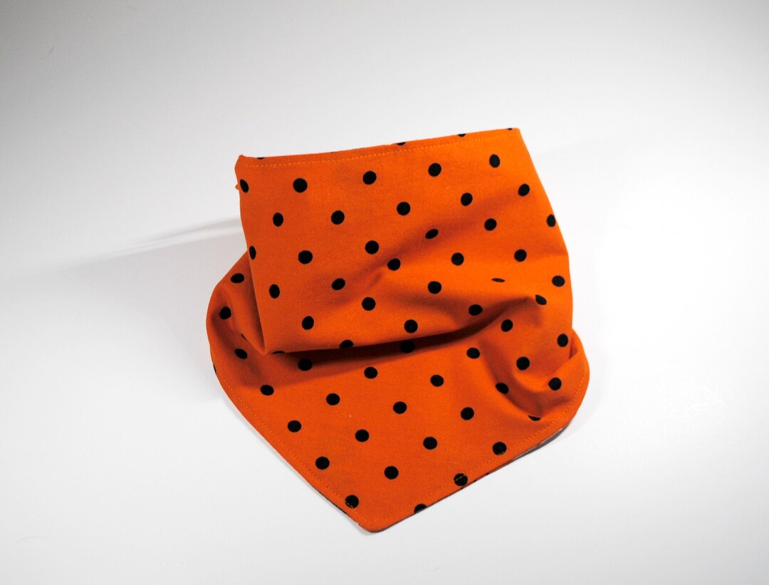 FREE US SHIPPING/ Halloween Dog Bandana/ Orange Bandana/ Polka Etsy