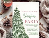 Editable Corporate Christmas Party Invitation, Staff Holiday Invite (Digital Download)