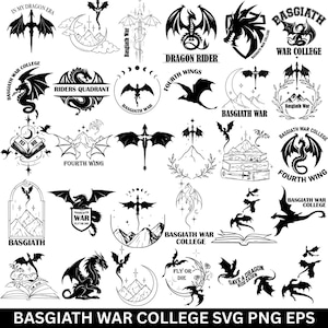 Fjärde flygeln SVG-paket: Dragon Riders, Basgiath War College (digital nedladdning)