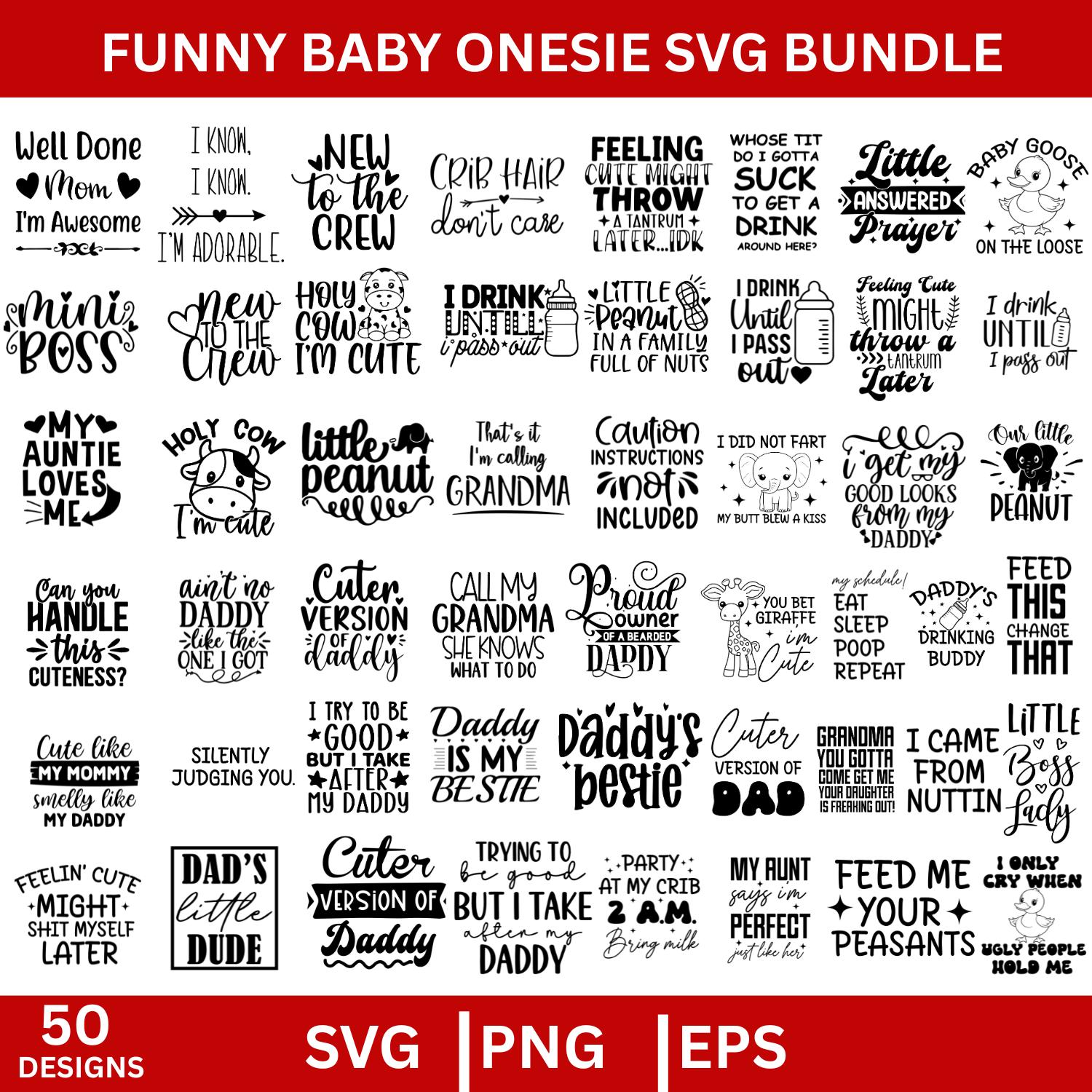 Funny Baby Onesie SVG Bundle, Retro Quotes (digital Files) - Etsy