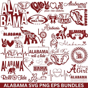 Alabama Crimson Tide SVG Bundle: Roll Tide Football Designs (Digital Download)