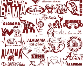 Alabama Crimson Tide SVG Bundle: Roll Tide Football Designs (Digital Download)