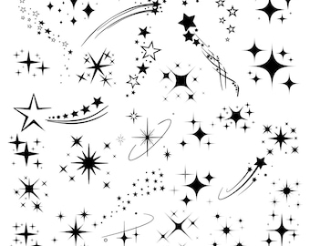 Sparkle Stars SVG Bundle: Twinkle Bright Stars Clipart (PNG, EPS)