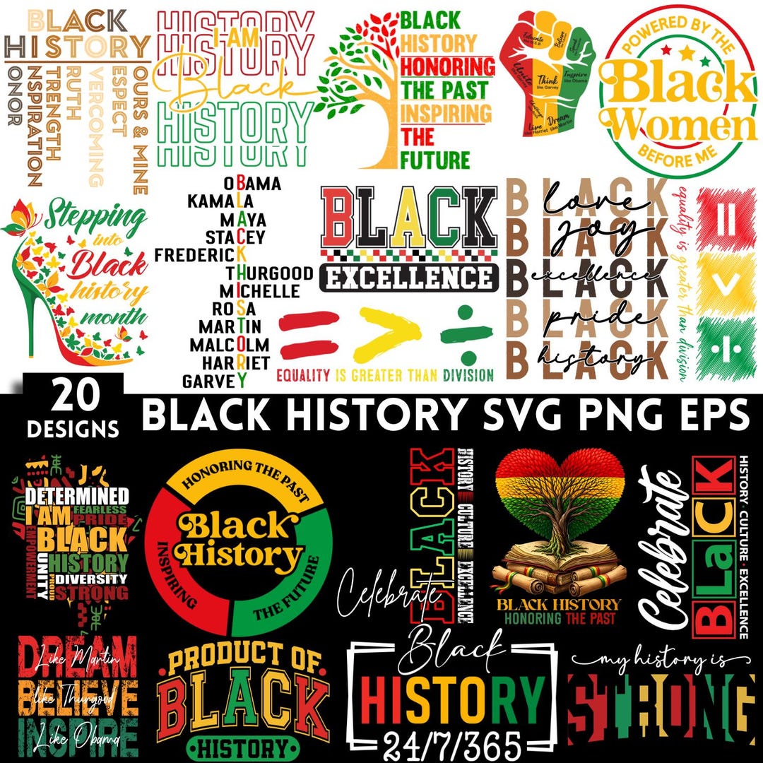 Black History Month SVG PNG EPS Bundle, Cultural Designs (digital ...