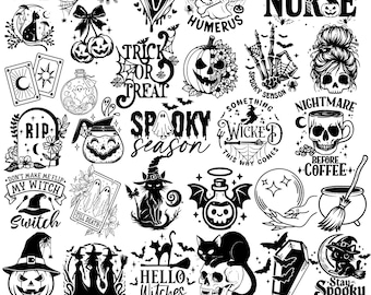 Funny Spooky Vibes Png, Cute Retro Fall Clipart, Trick Or Treat, Spooky season svg,Spooky Ghost svg, Halloween SVG Bundle, Witches, Pumpkins