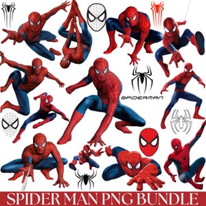 Paquete de imágenes PNG de Spiderman, imágenes prediseñadas de superhéroes, archivo de la cabeza de Spiderman