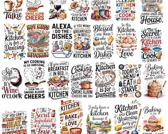 Funny Kitchen Quotes SVG Bundle, Baking Towel Designs (Digital Download)