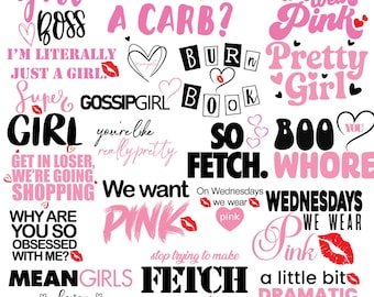 Mean Girls Party Svg Bundle, Sassy Quotes (SVG, PNG, EPS)