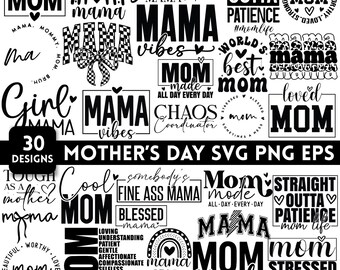 Mom Mama SVG Bundle, Mother's Day Designs (svg, png, eps)