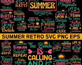 Summer Coastal SVG Bundle: Beach Life Designs, Funny Quotes