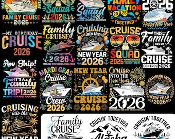Family Cruise 2026 PNG Bundle, Vacation Shirts (Digital Download)