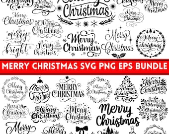 Merry Christmas SVG Bundle, Winter Designs (Digital Download)