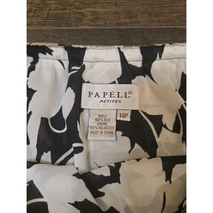 Jupe à fleurs 100 % soie Adrianna Papell 14P marron blanc Y2K vintage Midi image 3