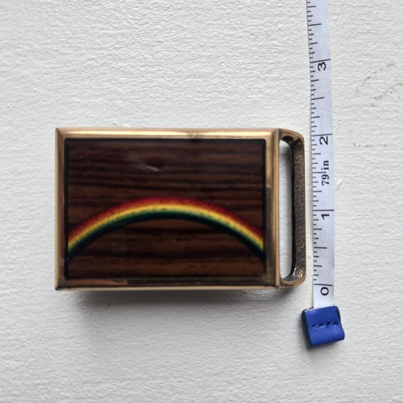 Vintage Tech Ether Guild Solid Brass Rainbow Belt… - image 5