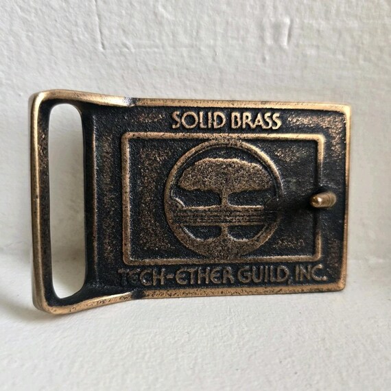 Vintage Tech Ether Guild Solid Brass Rainbow Belt… - image 3
