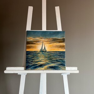 Sonnenuntergang am Meer original Ölgemälde