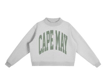 Cape May Sweatshirt | Mockneck |Heavyweight Cotton Fleece Pullover | Oversized Fit | Jersey Shore