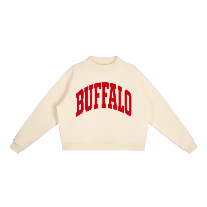 Buffalo New York Mockneck Sweatshirt | Women's Heavyweight Cotton Fleece Pullover | Oversized Fit bild 8