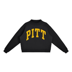 PITT Sweatshirt | Pittsburgh Women’s Oversized Mockneck Pullover | Heavyweight Fleece | Steel City Streetwear