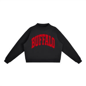 Buffalo New York Mockneck Sweatshirt | Women's Heavyweight Cotton Fleece Pullover | Oversized Fit bild 7