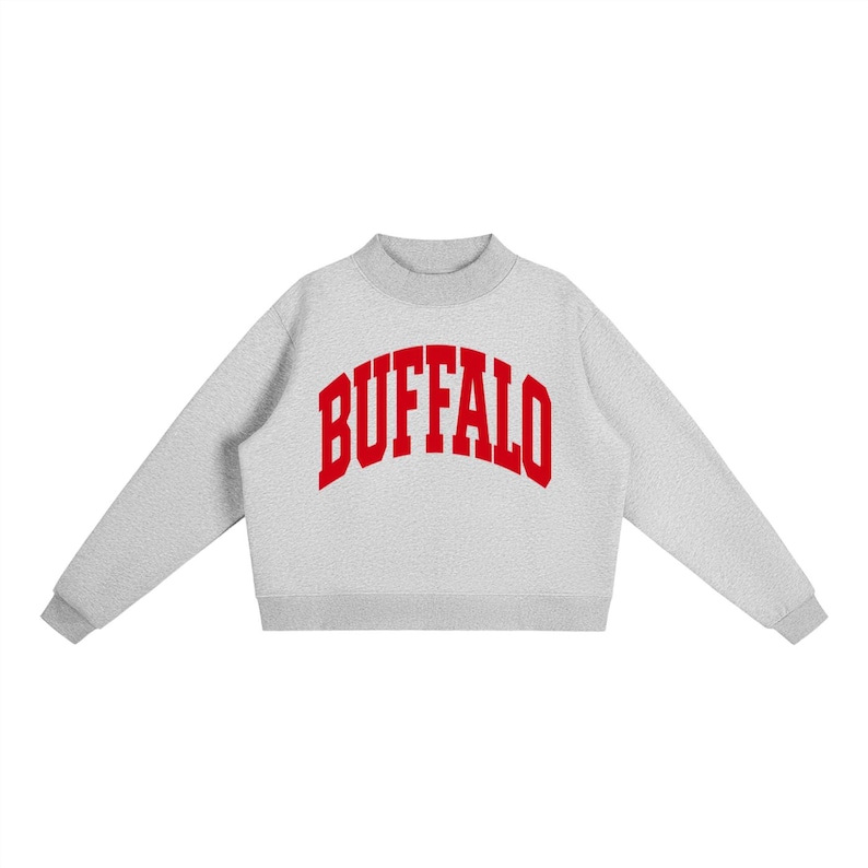 Buffalo New York Mockneck Sweatshirt | Women's Heavyweight Cotton Fleece Pullover | Oversized Fit bild 6