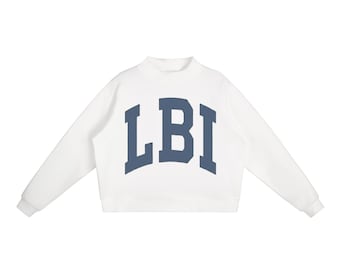 LBI Mock Neck Sweatshirt | Luxury Heavyweight Oversized Fit Pullover | Long Beach Island | Jersey Shore