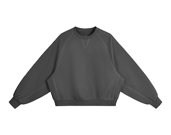 Oversized Dolman Sleeve Sweatshirt | Boxy Fit Crewneck | Heavyweight Vintage Blank Pullover