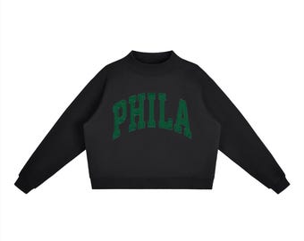 Phila Mock Neck Sweatshirt | Luxury Heavyweight Oversized Fit Pullover | Philadelphia Streetwear