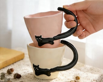 Handcrafted Ceramic Cat-Themed Mug, Custom Coffee Mug Exclusively For Cat Lovers, Pet Keepsake Gift, Mug Cup For Cat Owners,Mug Gift For Her
