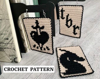 Tapestry Crochet Pattern Bundle for Book Genre Dividers | DIY Bookshelf Tavern Sign | Fantasy, Dark Romance & TBR | English PDF
