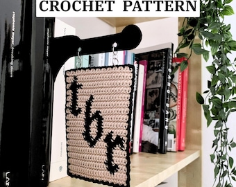 TBR Book Divider - Tapestry Crochet Pattern | Bookshelf Tavern Sign | DIY Crochet Decor | English PDF