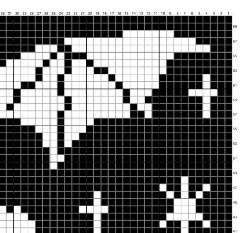 May include: A black and white pixel art design featuring a stylized image of a bat with outstretched wings, along with several cross and star-like shapes. The design is set against a grid background.