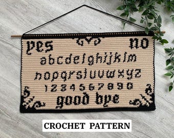 Ouija-Inspired Tapestry Crochet Pattern | Spirit Board Wall Hanging \ Desk Mat | English PDF