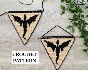 Dragon Flag Tapestry Crochet Pattern | Fantasy Medieval Decor