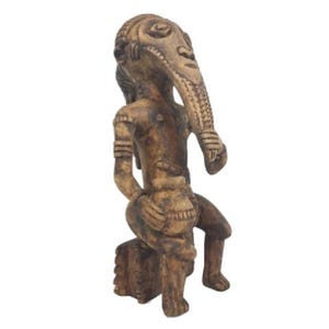 Vintage Baule Male Figure Africa Spirit Deity Wood Carved Statue African Tribal Art Sculpture