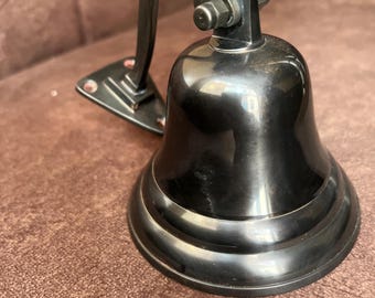 Sino de âncora em latão – Sino náutico de parede de 12,7 cm (5") em latão maciço, reprodução de sino de navio, decoração costeira para casa.