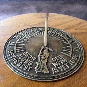 Sundial 10&quot; – Grow Old Along With Me | Romantic Garden Gift for Mom, Dad, Boyfriend | Home Decor | Birthday or Christmas Gift