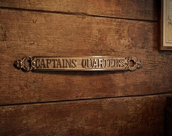 Placa de latón para la puerta del camarote del capitán, letrero náutico con el nombre del camarote, decoración costera para el hogar.