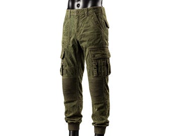 Olive Green Rugged Military Trousers